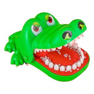超大号鳄鱼咬手指玩具鲨鱼拔牙亲子游戏咬手玩具儿童整蛊牙粉牙粉