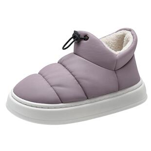 足力健老人鞋官方旗舰店冬季室内家居保暖棉鞋外穿厚底抗寒女拖鞋