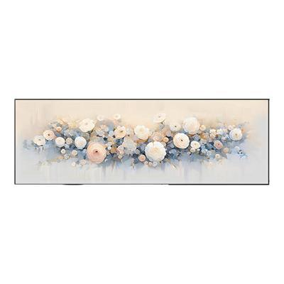 北欧风牡丹花油画沙发背景装饰画