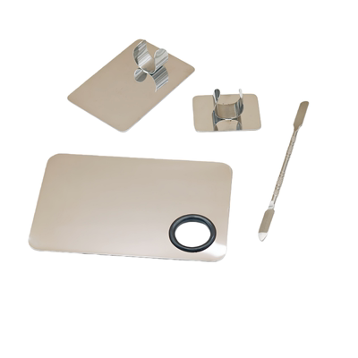 彩妆调色板化妆粉底液遮瑕膏不锈钢调色盘带调色棒上妆调和板好物