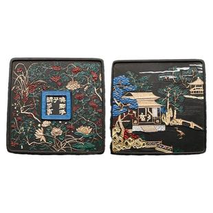 国家非遗 1981年制 清代乾隆老墨版《唤卿呼子谓多事》收藏级老墨块 程君房墨条高档古徽墨礼品礼物 文房四宝