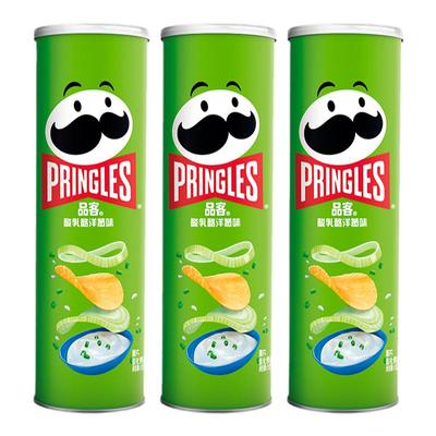 品客薯片酸乳酪洋葱味110g3/5/10罐装薯片膨化零食休闲零食下午茶
