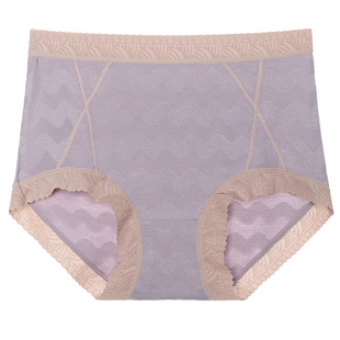 洁韵朵中高腰内裤女纯棉全棉裆收腹无痕性感蕾丝收小肚子短裤秋冬