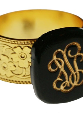 女琉璃925银复古古董宝石戒指