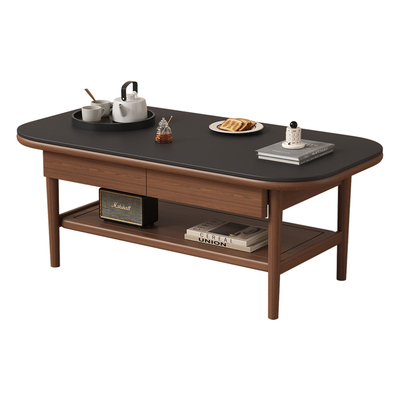 轻奢哑光黑岩板客厅家用小户型