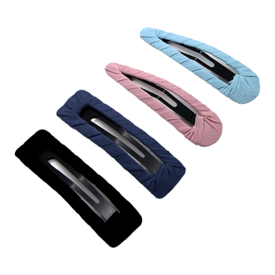 气质4件布艺发夹边夹碎发刘海夹防滑发卡夹子发饰黑色bb夹新