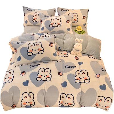 洁丽雅牛奶绒被套单件冬季加厚