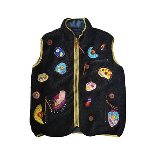 Kapital Kountry Skull Embrideried 羊羔绒刺绣两面穿马甲背心潮