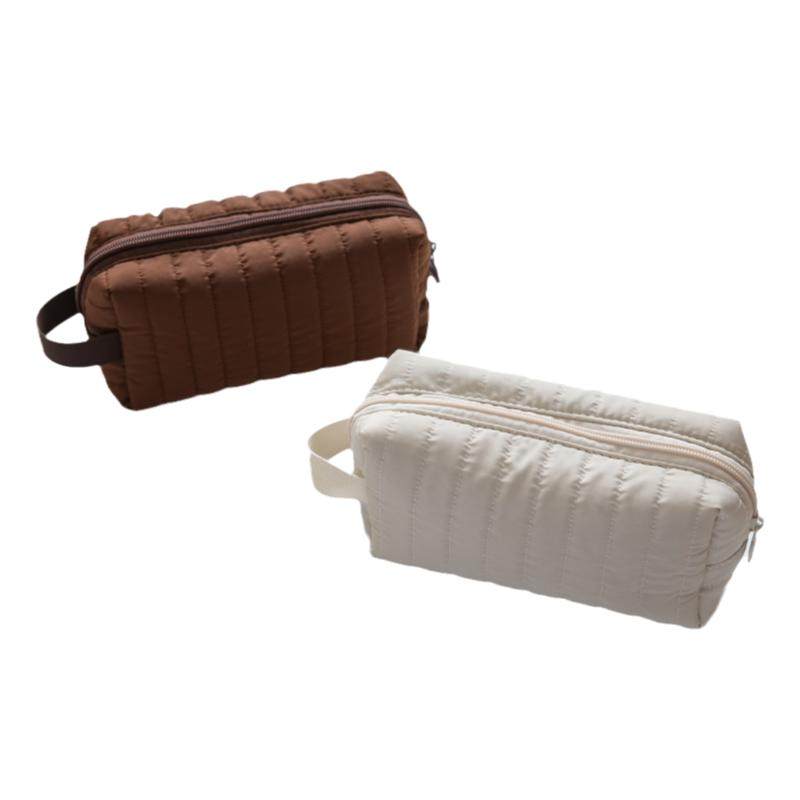 【百词斩文创】大容量猫窝笔袋奶油巧克力咖啡棕色白色学生随身收纳包化妆包文具袋初中高中大学旅行出差纯色