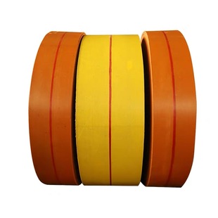 橘黄色橡胶帆布带提升带平皮带平面带帆布输送带传动带板带平胶带