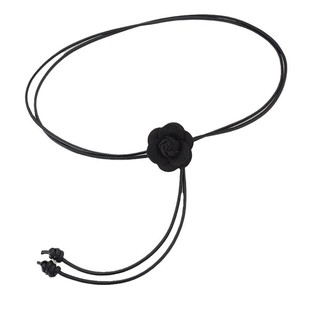 新款花朵皮绳细腰带女配连衣裙装饰皮带百搭柔软打结女款裙子腰绳