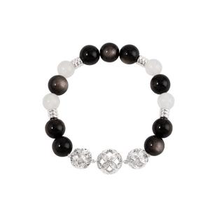 亮熙通宝系列钱纹圆球黑曜石手串原创设计黑色手饰2025年新款