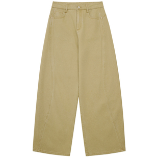 MOORING泊 高腰显瘦复古休闲宽松直筒裤阔腿牛仔长裤女