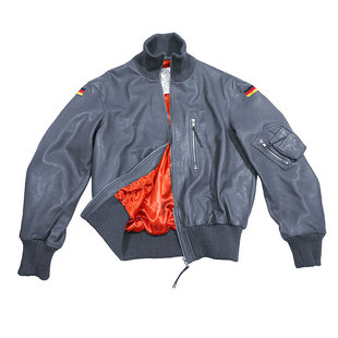 德国进口德军原品户外加厚羊皮短款翻毛领皮衣飞行夹克真皮外套男