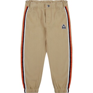 EVISU 秋冬童装条纹佛头硅胶章长裤休闲裤子纯棉2EAKZB1PT140XXCT