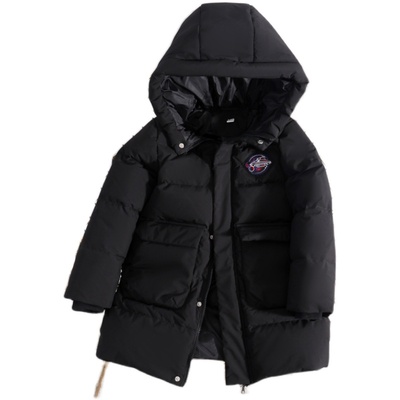 雅鹿中长款洋气连帽儿童羽绒服