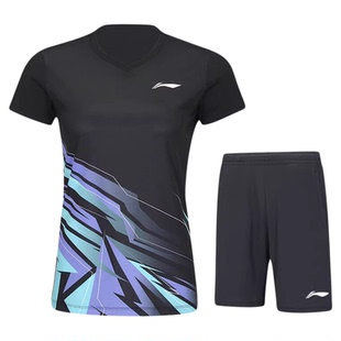 李宁新品羽毛球服25年男女同款省队舒适透气比赛运动短袖AAYV033