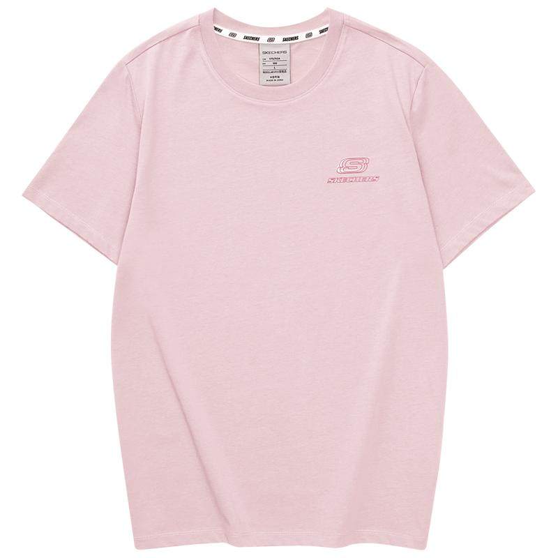 斯凯奇男女T恤短袖新款透气纯色速干白色柔软舒适体恤运动衣