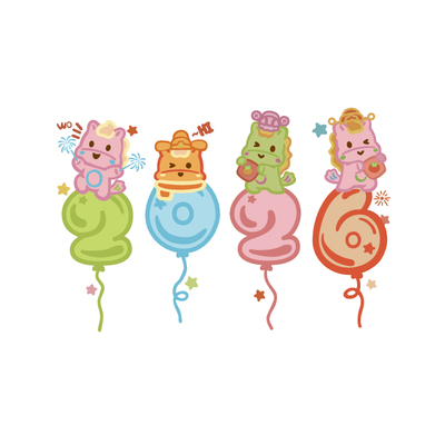 2026新年装饰可爱小马窗花静电贴