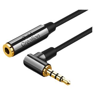 耳机延长线带麦克风线控弯头1/2米无损镀银电脑手机连接音响音箱线aux插头3.5mm公对母加长音频转接线