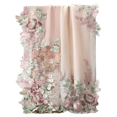 繁花入梦蕾丝刺绣披肩