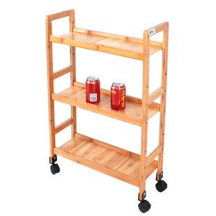 厨房夹缝置物架20公分窄柜缝隙极窄架竹收纳架子移动带滑轮卫生间