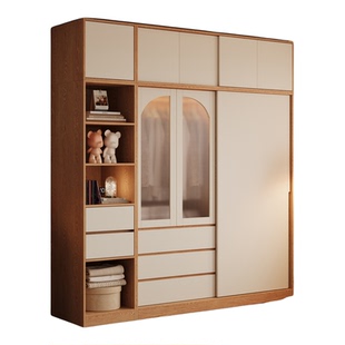 木兜家具暮光衣柜移门卧室家用实木推拉门款衣柜小户型成品大衣橱