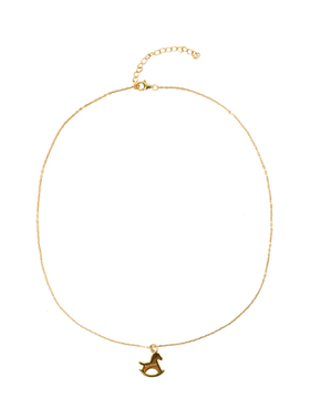 【鎏金小驹】18K镀金925银 小马项链