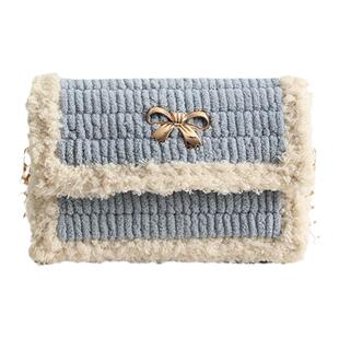 生日礼物蝴蝶结手工编织包包网格diy材料包手织包包自制作送女友