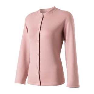 顶呱呱女士双层加厚加绒秋冬开衫保暖上装中老年妈妈装保暖外套女