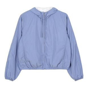 素然klee klee 秋季女士休闲气质经典回收尼龙运动感薄棉短外套