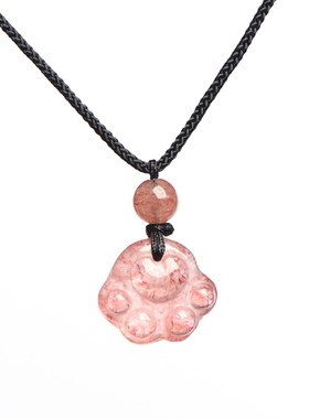 男女草莓晶黑曜石高级感搭卫衣链