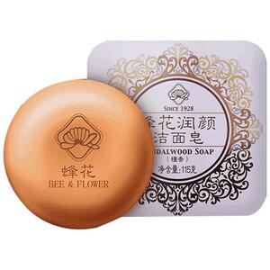 蜂花润颜洁面皂115g2块洗脸皂清洁润肤含檀香精油无患子提取物