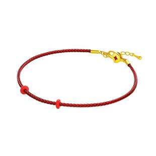 ROGO/月光周家大福红色黑色龙虾扣钢丝手绳多规格适配黄金珠手链