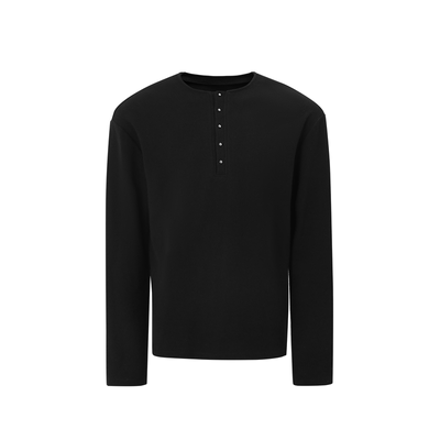 亨利领蘑菇钉长袖打底