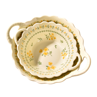 家用2026新款陶瓷釉下彩8英寸双耳汤碗面碗高颜值水果沙拉酸奶碗