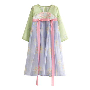 汉服女童超仙日常连衣襦裙新款2026春秋中国风古装小女孩公主唐装