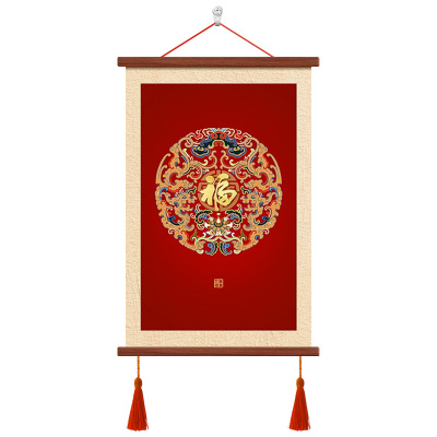 新中式百福临门挂画福字玄关壁画