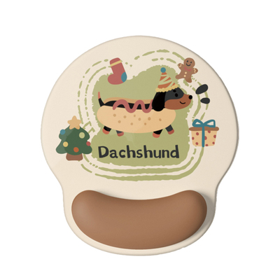 腊肠小狗奶油风护腕鼠标垫