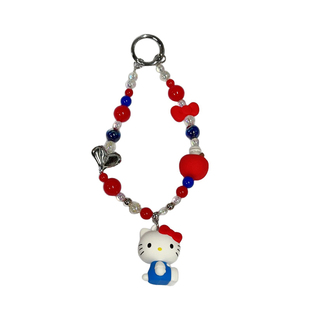 精致网红萌趣迷你正版凯蒂猫HelloKitty珠链钥匙扣汽车挂件小礼品