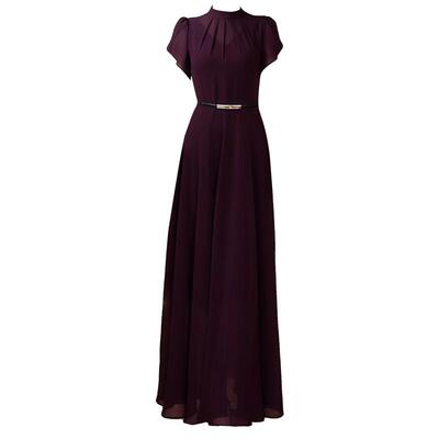 拉佰缇紫色雪纺连衣裙女夏季新品