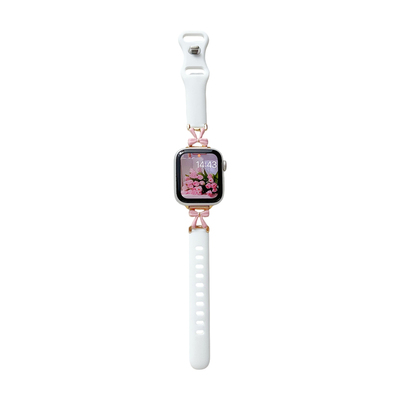 蝴蝶结拼硅胶表带适用于苹果Apple表带iwatch10/987654321SE表带