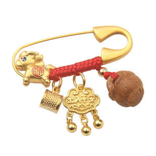 生肖蛇龙马宝宝外出压惊别针婴儿童桃蓝防惊吓挂件新生儿孕妇胸针