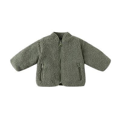 Quincy Mae宝宝棉服秋冬新款加厚双面穿摇粒绒男女童外套保暖童装