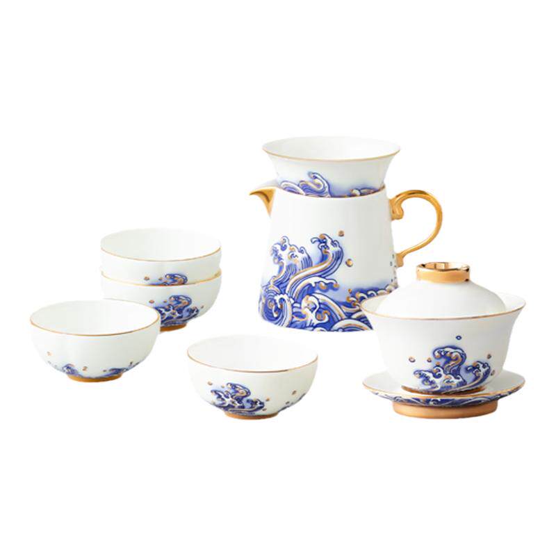 海浪青花茶具整套茶具永丰源陶