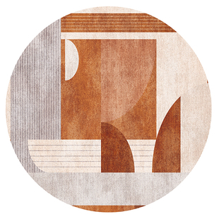 圣奥达 莫兰迪圆形地毯轻奢北欧ins风客厅卧室电脑转椅茶几脚垫子