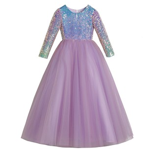 轻奢礼服儿童公主裙女童拖尾长裙钢琴主持走秀演出服艺考独唱演奏