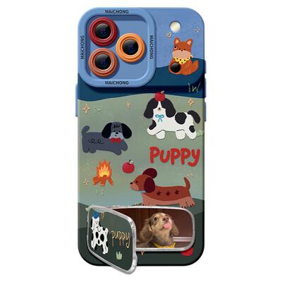 麦虫适用苹果17promax手机壳新款iphone17镜子支架16可爱14带手链12全包防摔13腊肠小狗15超好看17air套17pro