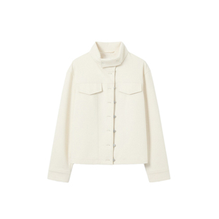 SPEAR YOUTH“白色搁浅”可卷不规则立领麂皮外套设计感夹克上衣