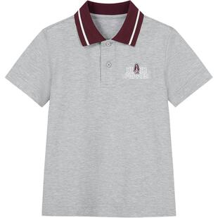暇步士童装男童POLO衫26夏新款大童休闲长袖T恤儿童速干短袖上衣